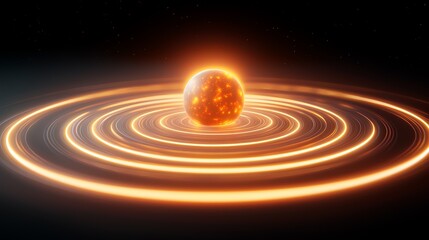 Obraz premium Stellar Visualization of Planet Orbiting a Star Cosmic Environment Digital Artwork