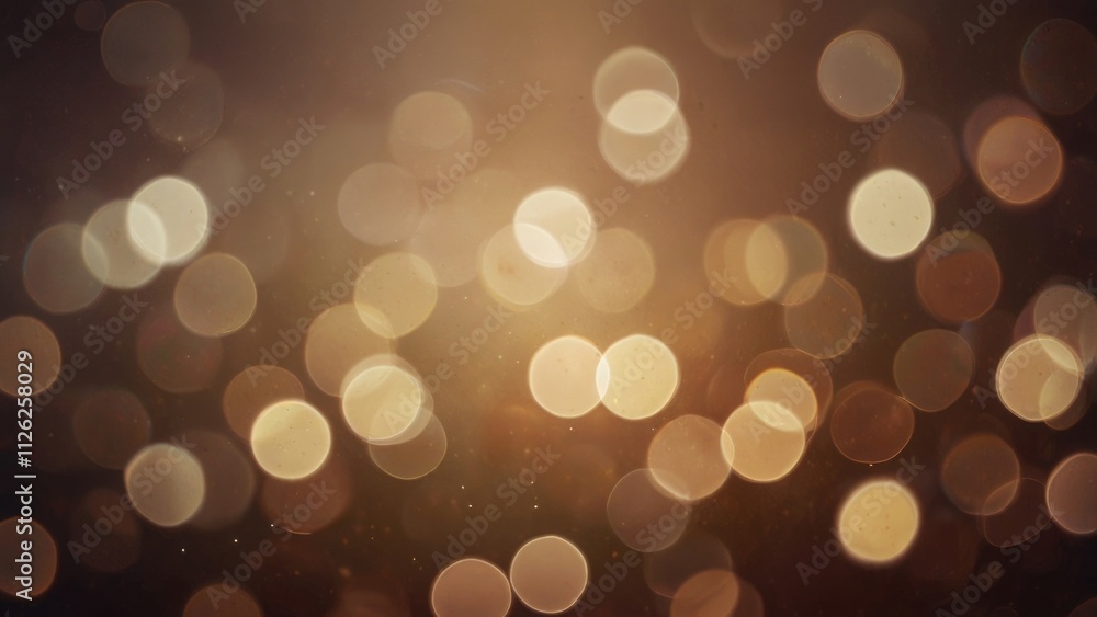 Poster warm golden bokeh lights creating a soft blurred background