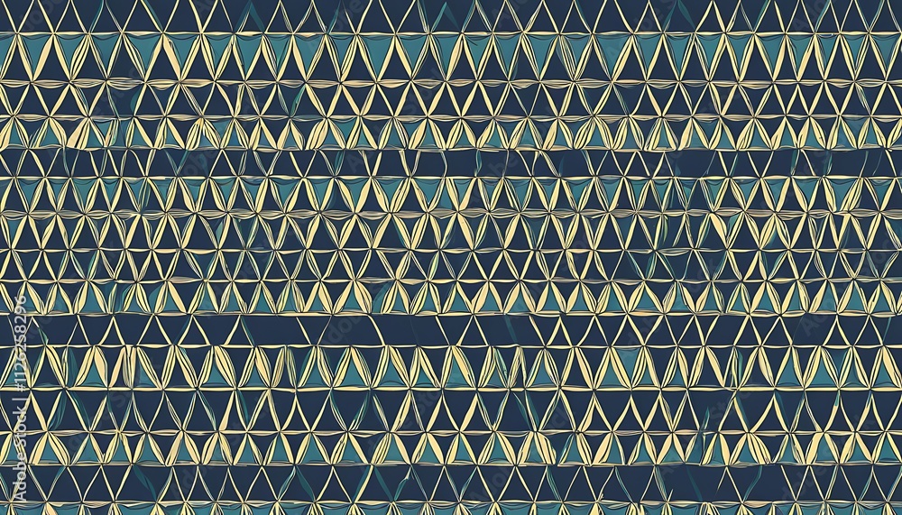 Poster geometric teal and beige triangle pattern abstract background design. the image is seamless and has 