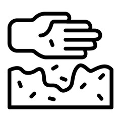 Hand Plant Seed line icon