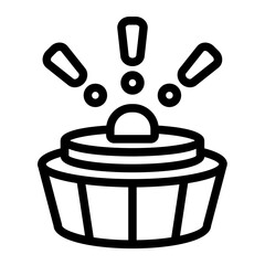 Landmine alert line icon