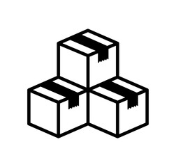 Stacked cardboard boxes vector icon illustration