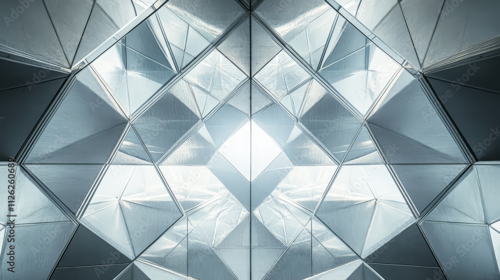 Poster geometric facade: a captivating abstract composition of geometric shapes and patterns, creating a me