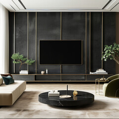 Elegant Minimalist Living Room with Natural Touches