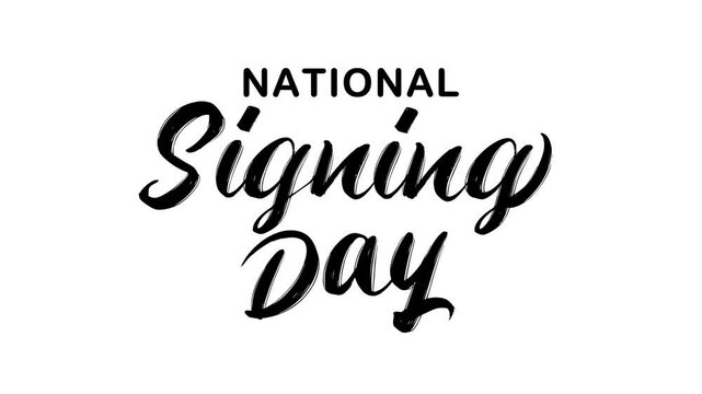 National Signing Day text animation. Perfect for sports websites, social media posts, college recruitment materials, and athletic event promotions.