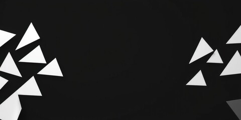 High-contrast white triangles against a dark or light background, dramatic effect, stark visuals