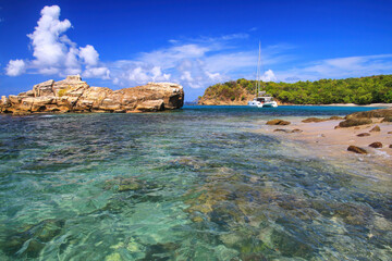 Anse La Roche Bay on Carriacou Island, Grenada.