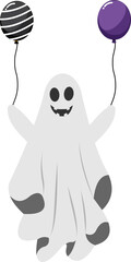 Halloween Ghost Holding Ballons