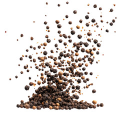 A burst of black peppercorns. Spice, flavor, culinary.