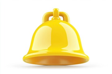 Yellow 3D bell icon illustration with a smooth