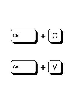 Ctrl C and Ctrl V Short Cut for Copy and Paste Keyboard Keys Concept