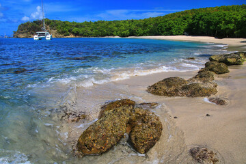 Anse La Roche Beach on Carriacou Island, Grenada.