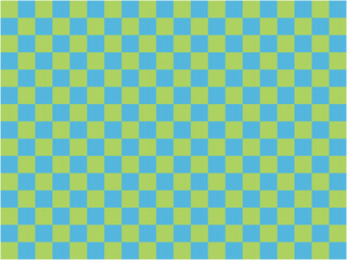 シンプルなライトカラーの市松模様背景素材_緑色×水色