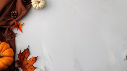 Thanksgiving background and blank space Autumn Harvest Table Decoration with Pumpkins for Seasonal Celebrations and Thanksgiving Festivities