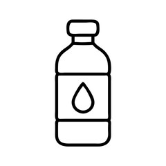 water bottle icon, food vector icon, beverage vector illustration - black outline icon of water bottle symbolizing food, beverage, and tasty food in simple design.