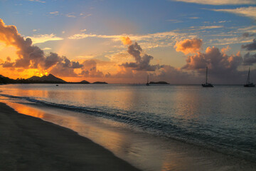 Sunset over Hillsborough Bay, Carriacou Island, Grenada