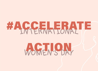 AccelerateAction banner. Poster for March 8 - International Women's Day in flat style