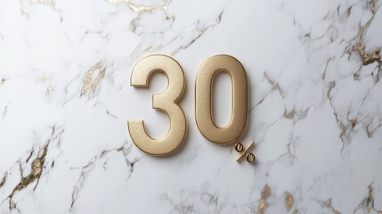 Golden 30% Off Sale Sign 