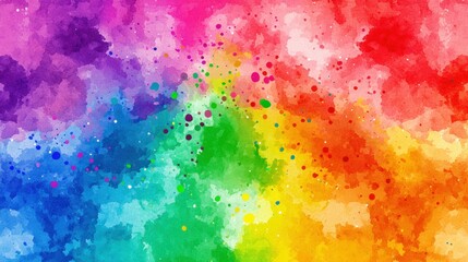 Vibrant watercolor splash with rainbow colors.