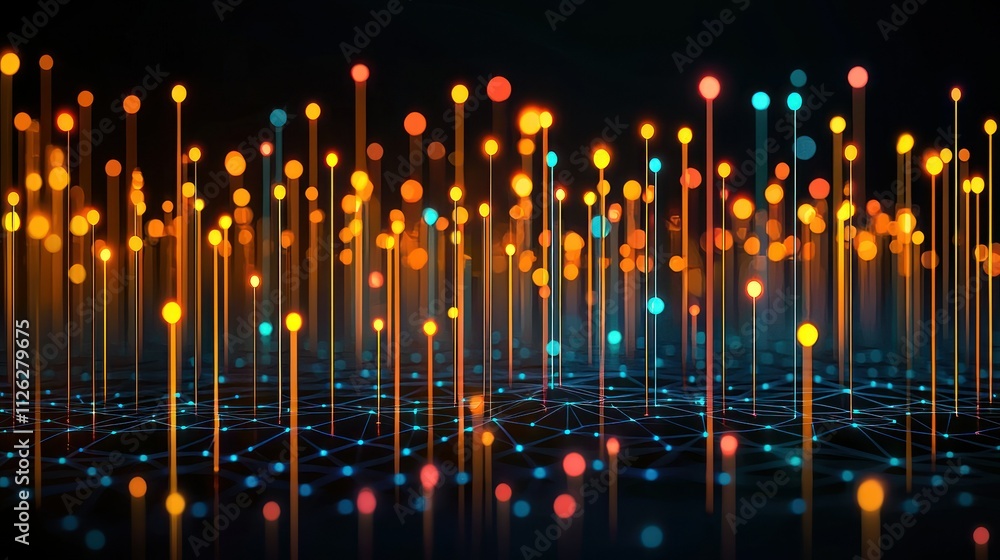 Poster abstract representation of data visualization patterns.