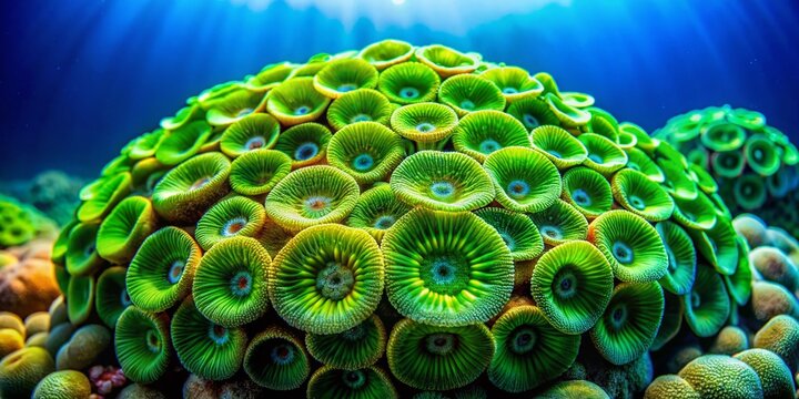 Acetabularia Sp. Panoramic Underwater Algae, Mermaid's Wineglass