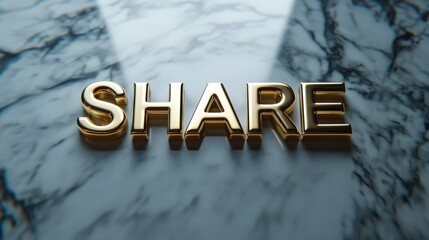Golden Share: Luxurious 3D Gold Text on Marble 