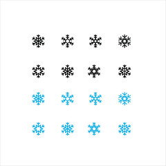 Set of Snowflakes | Color and Solid Christmas Design Vector