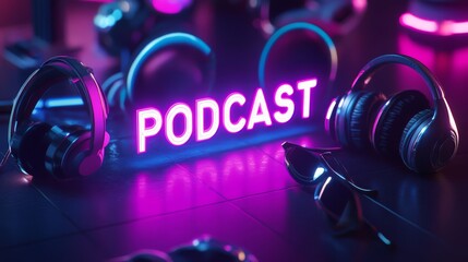 Podcast Neon Glow sign