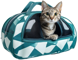 Isolated Stylish Cat Carrier - No Background, Transparent PNG