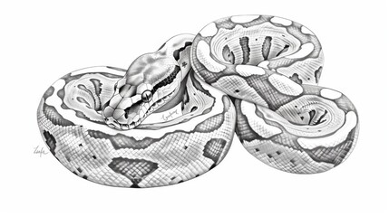 Fototapeta premium Artistic Representation of Python on Clean Background