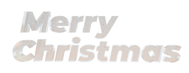 translucent of texture 3D inscription Merry Christmas on a transparent background