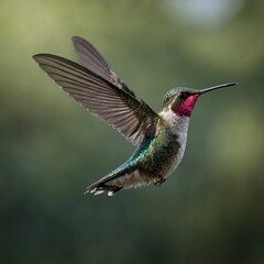 Fototapeta premium A close-up of a hummingbird’s wings mid-flight.