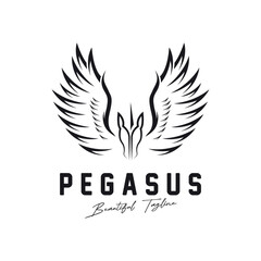 pegasus logo icon design. logo is suitable for agents travel, freight forwarding, transportation, adventure and expedition