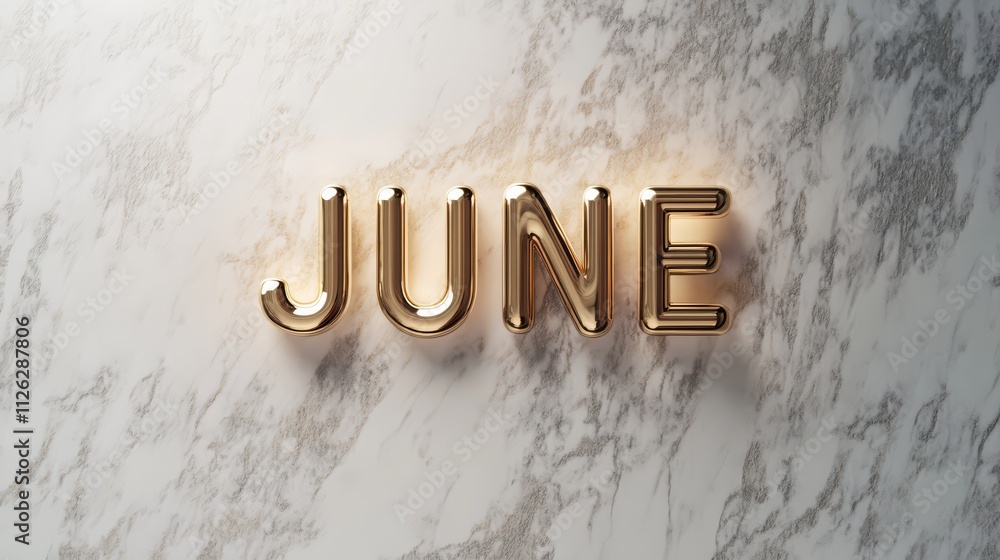 Poster golden june: a sleek and modern depiction of the word 