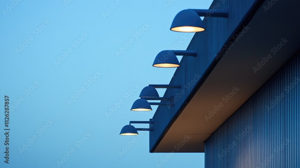 Poster a detailed shot of modern bridge lighting, captured in minimalist style, with a simple backdrop high
