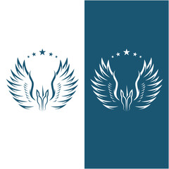 Fototapeta premium pegasus logo icon design. logo is suitable for agents travel, freight forwarding, transportation, adventure and expedition