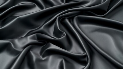 Obraz premium Elegant satin bedspread texture bedroom fabric close-up soft light