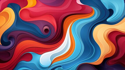 Dynamic Fluid Multicolor Background with Red and Blue Hues