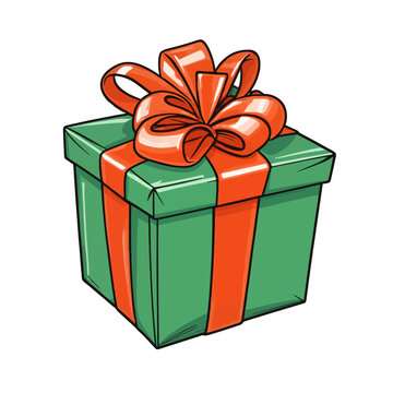 red christmas present gift box vector