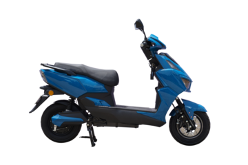 blue scooter isolated on white