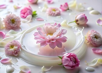 Floating Petals on Milk - Architectural Photography