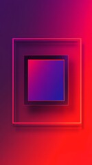 Fototapeta premium Abstract Gradient Square: A minimalist, colorful, and geometric design featuring a square within a square, showcasing a gradient transition from purple to blue. The bold.
