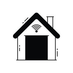 Smart garage vector icon
