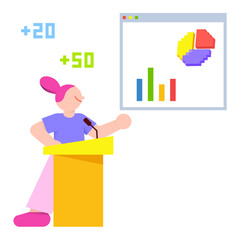 Young woman giving a presentation