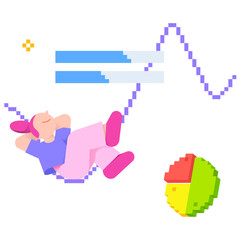 Female analyst and charts with analytics