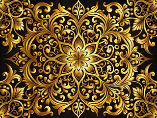 Fototapeta premium Luxurious Gold Design Elements on Black Background