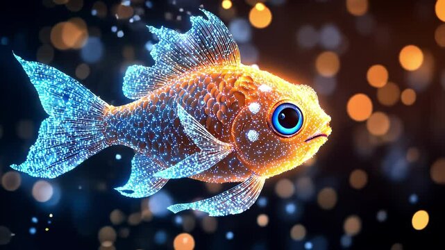Digital Art Glow of a Goldfish