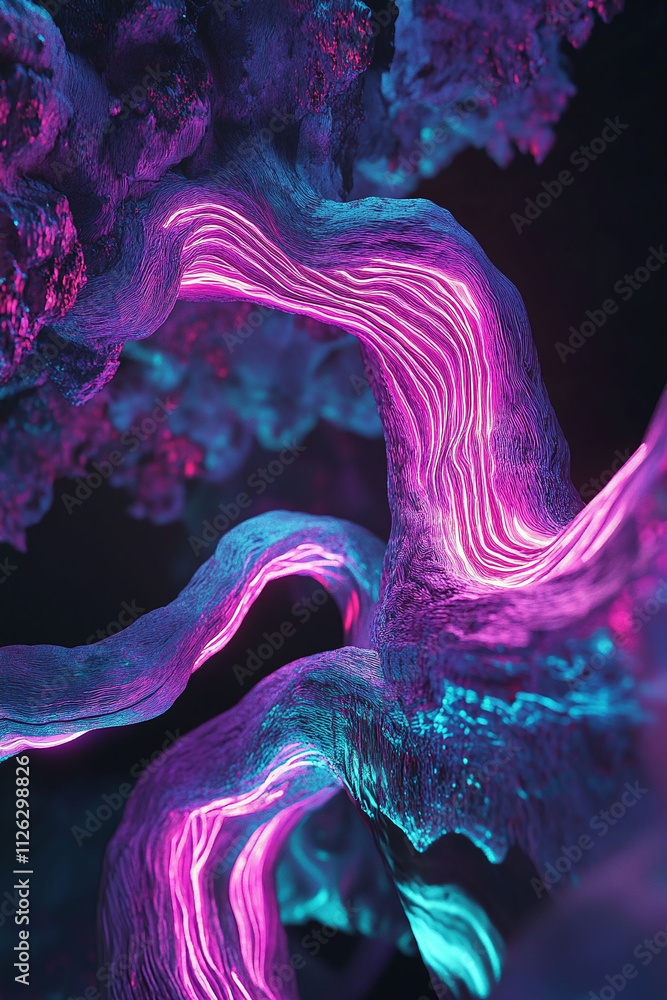 Aufkleber neural pathways illuminated with neon pulse effects