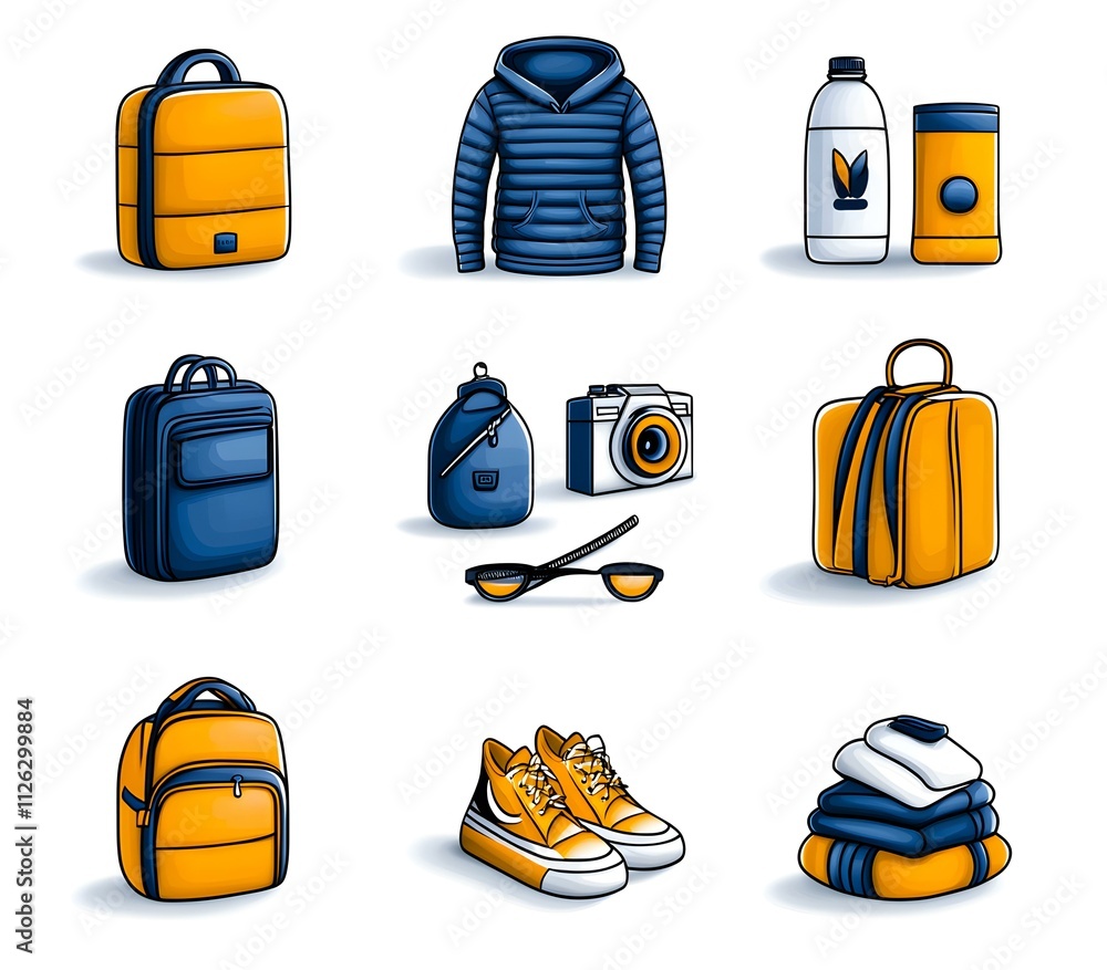 Poster thin line style icons, a collection of minimalist designs illustrating various concepts in a sleek a
