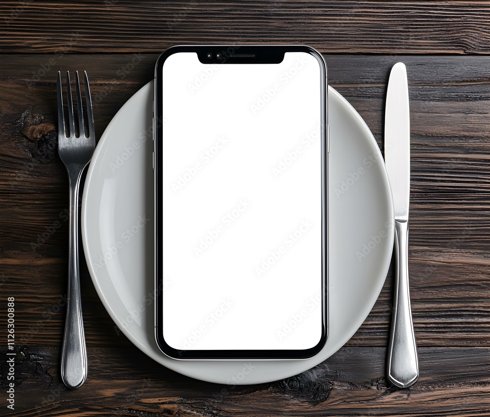 Poster sleek white smartphone featuring a spacious blank display, ideal for showcasing apps or personalized
